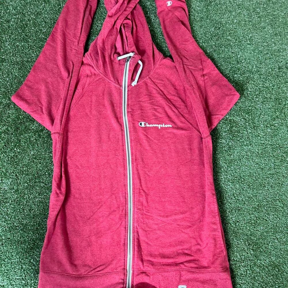 Champion Men's Burgundy and Red Hoodie